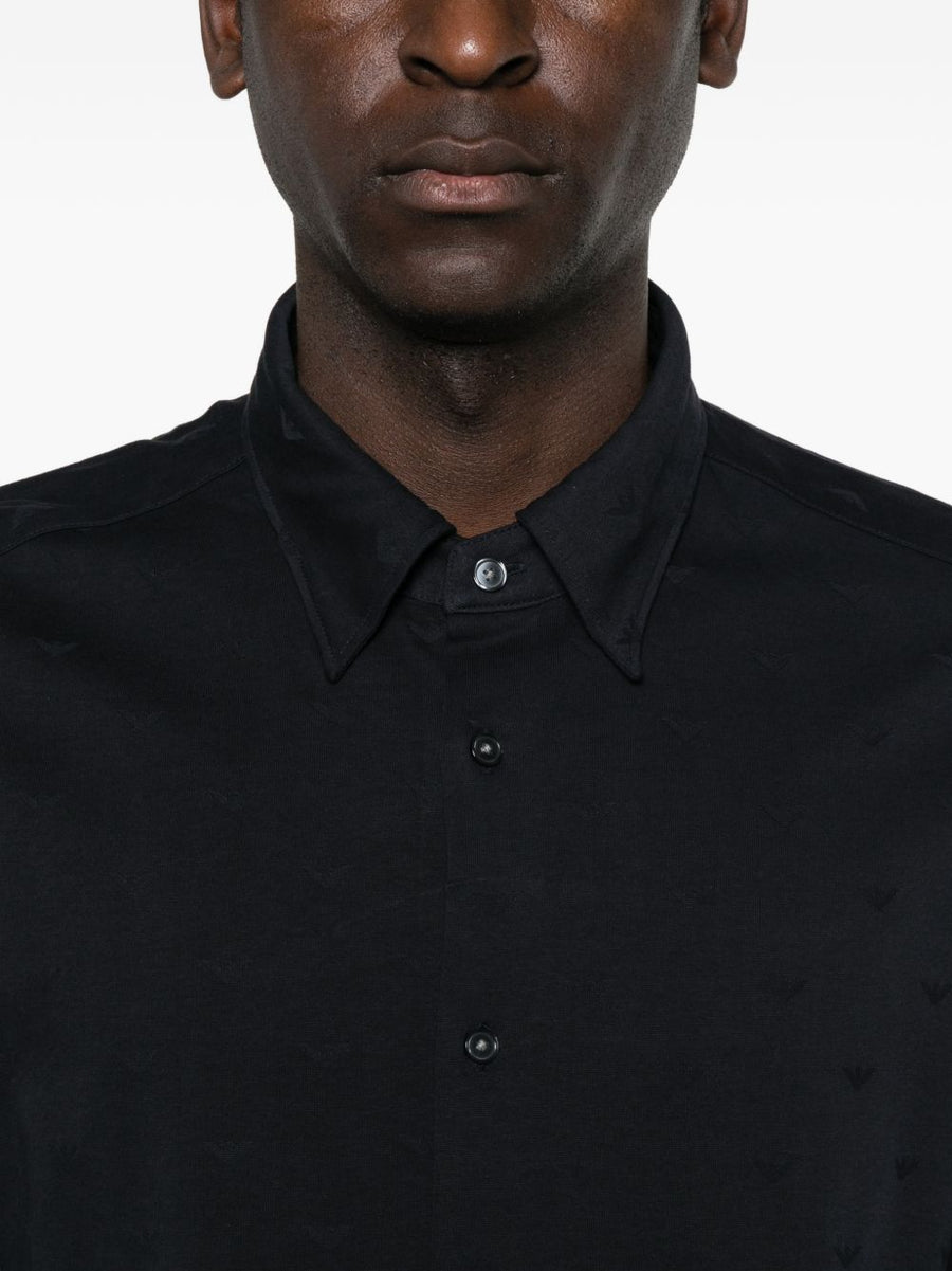 Emporio Armani Logo Cotton Shirt For Men Navy 100 Percent Cotton Everyday Luxury And Versatility