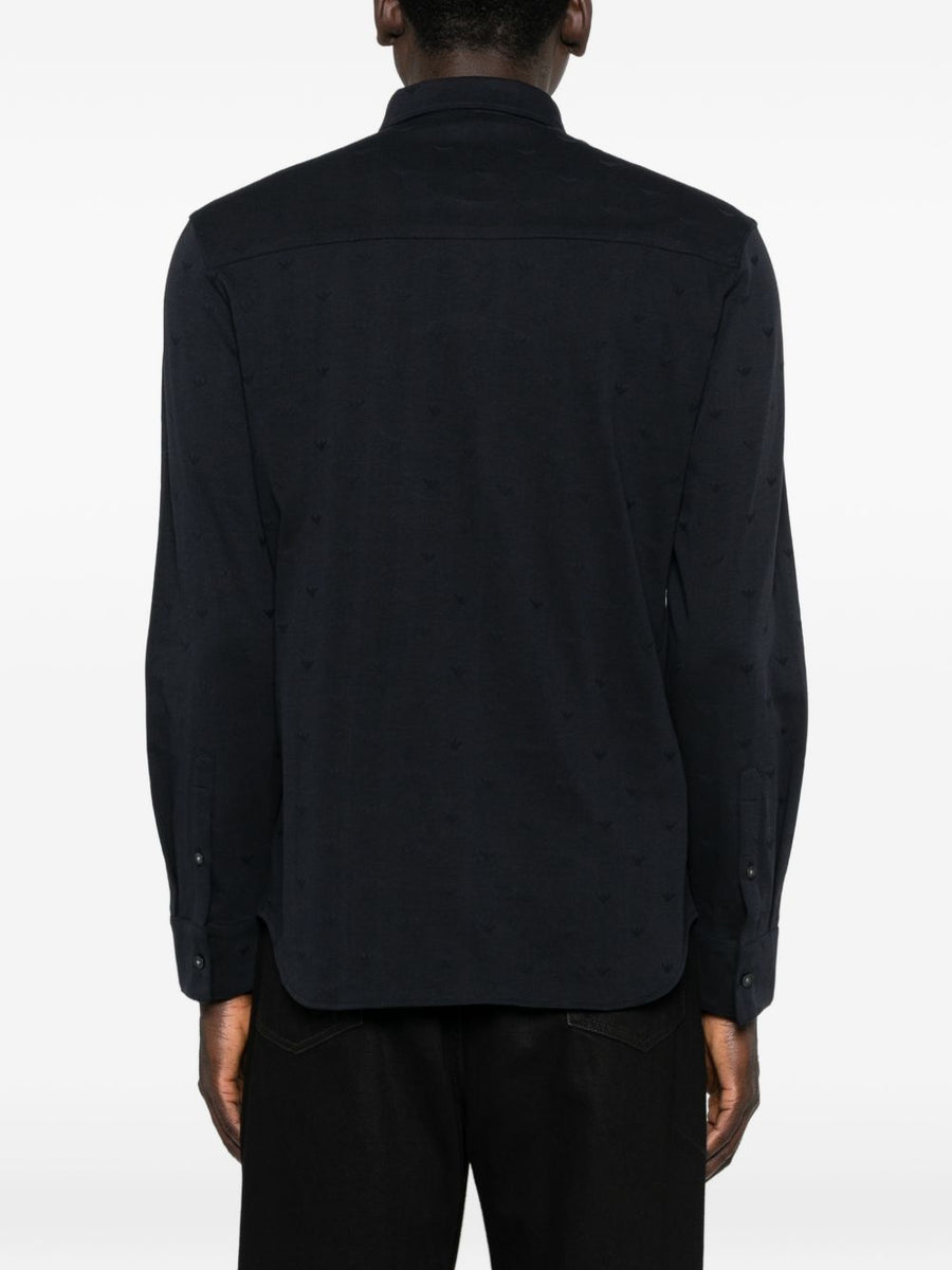 Emporio Armani Logo Cotton Shirt For Men Navy 100 Percent Cotton Everyday Luxury And Versatility