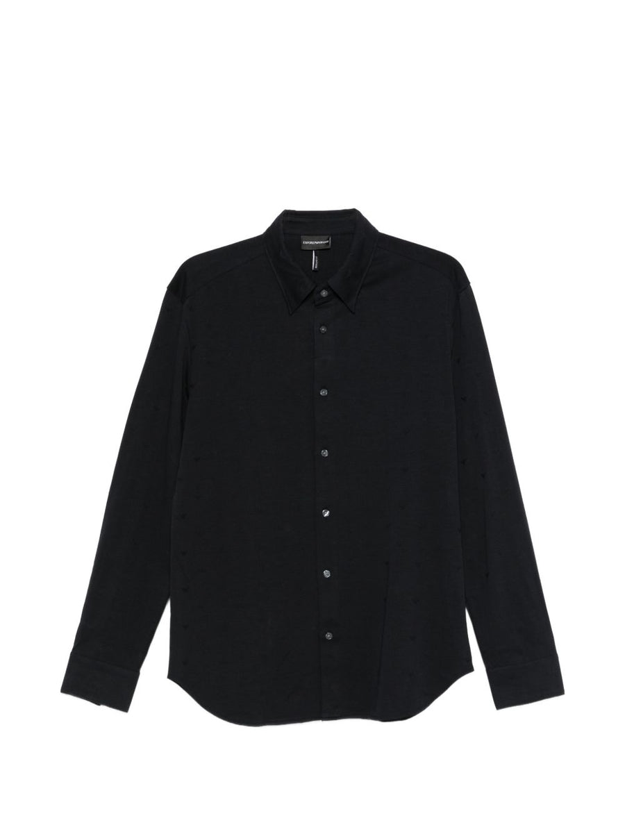 Emporio Armani Logo Cotton Shirt For Men Navy 100 Percent Cotton Everyday Luxury And Versatility