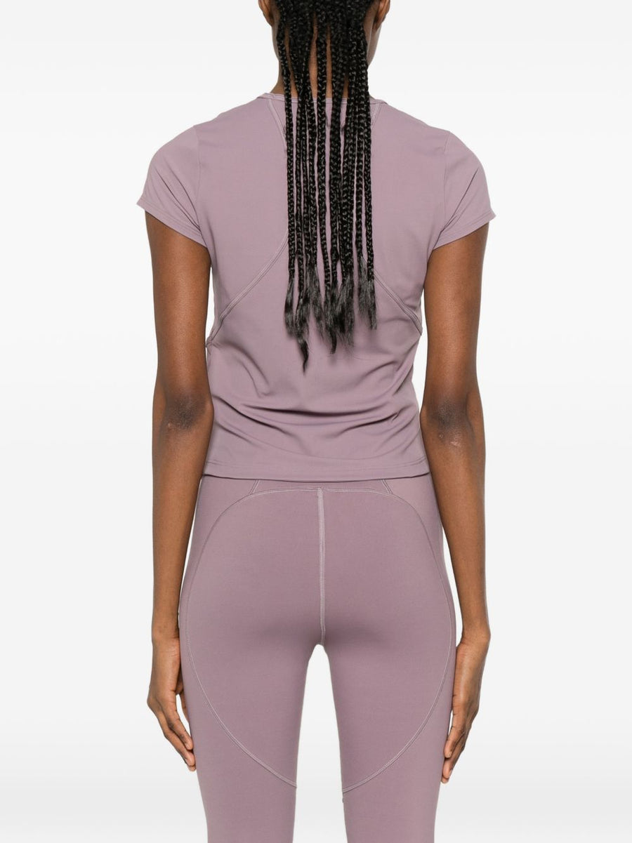 Adidas By Stella McCartney Logo T Shirt Women Lilac Round Neck Minimalist Eco Polyamide Elastane