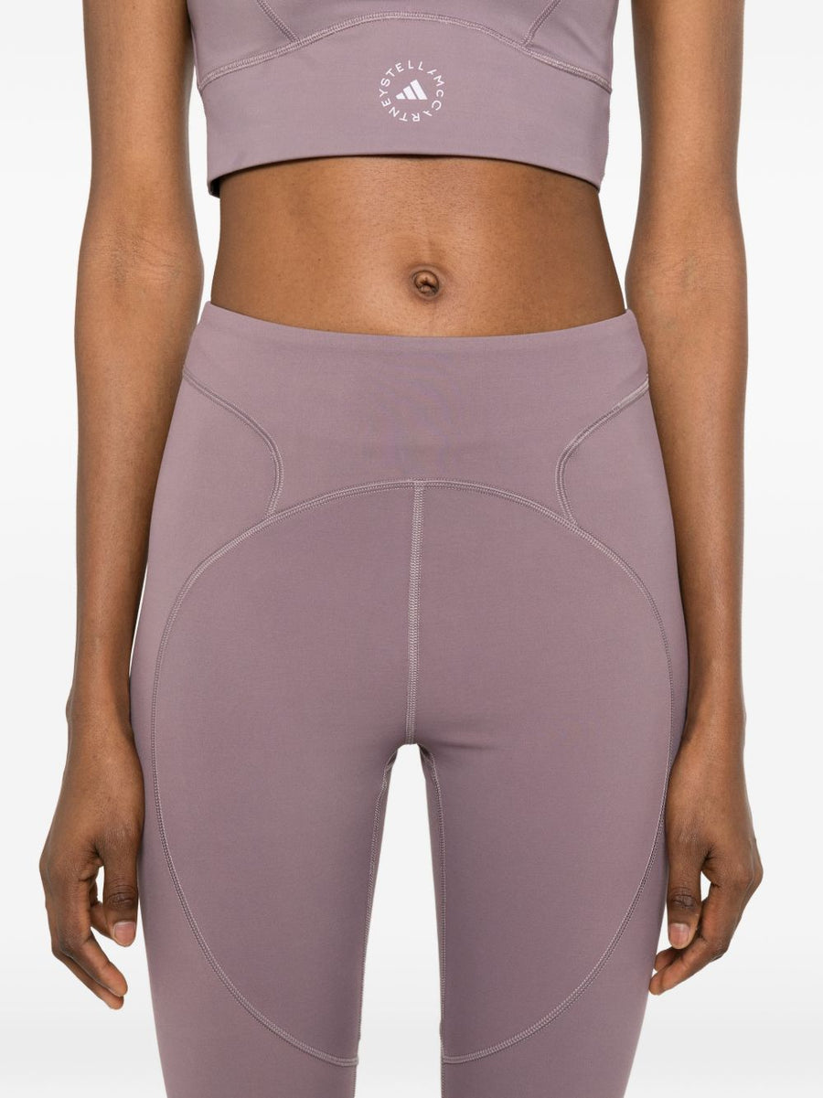 Adidas By Stella McCartney 7/8 Leggings High Rise Panelled Lilac Organic Cotton For Women