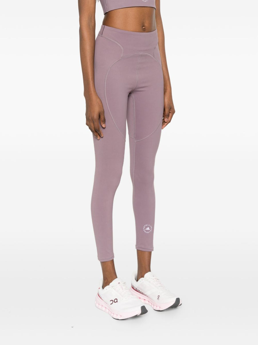 Adidas By Stella McCartney 7/8 Leggings High Rise Panelled Lilac Organic Cotton For Women