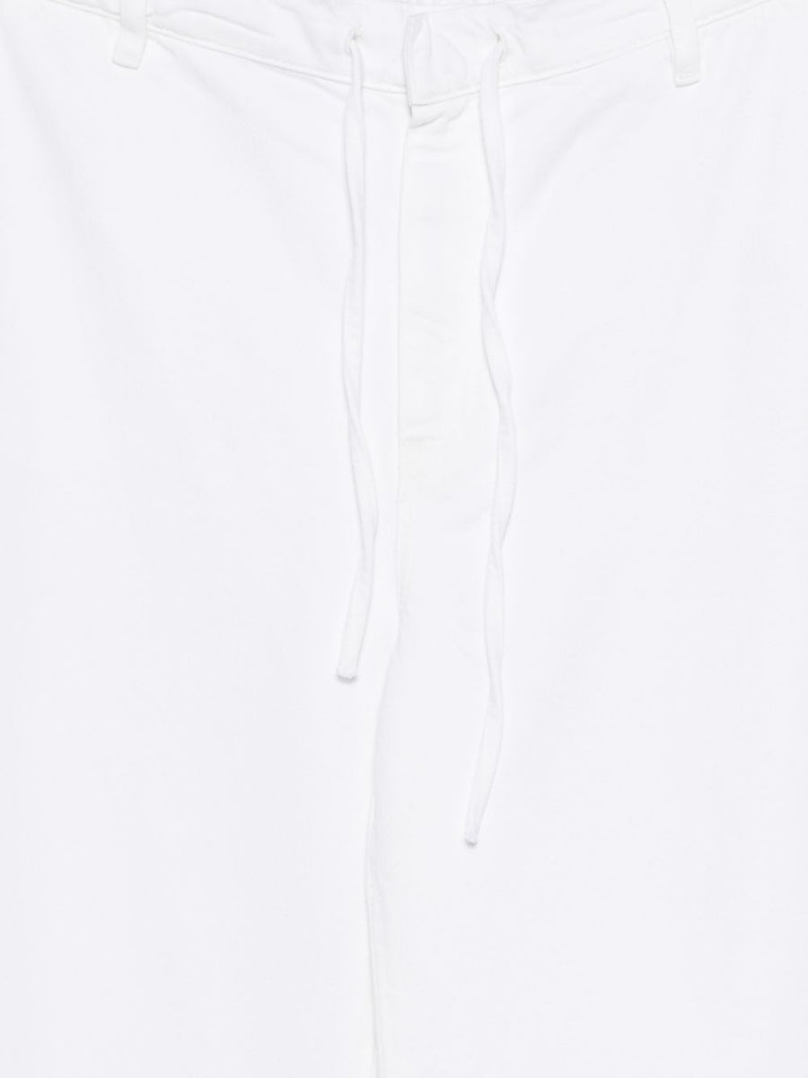 Semicouture Daria Cotton Trousers White Wide Leg Drawstring All Day Comfort For Women
