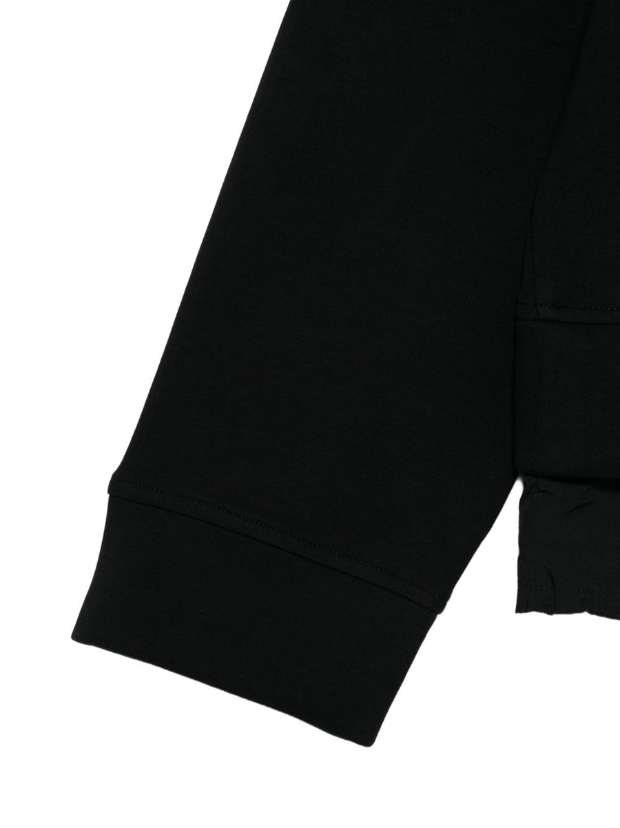 Emporio Armani Logo Cotton Sweatshirt for Women with Layered Detail and Round Neck