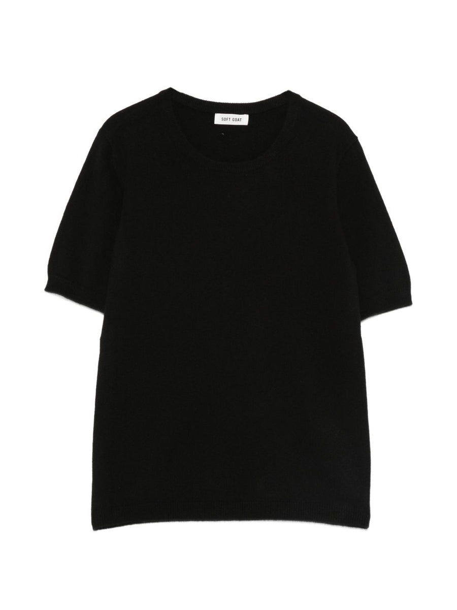 Soft Goat 100 Percent Cashmere Crewneck Sweater For Women Black Luxury Knit Premium Everyday Elegance