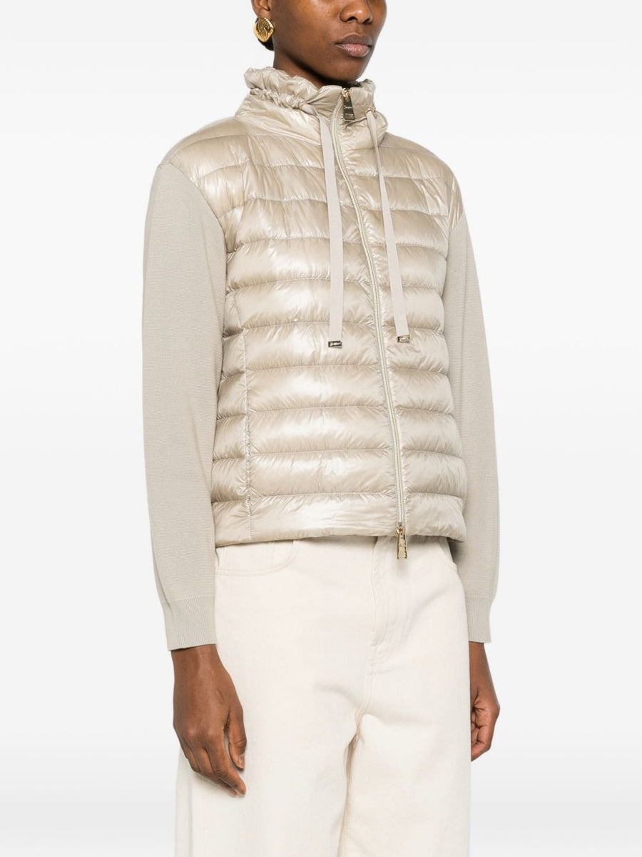 Herno Powder Down Jacket Cotton And Nylon Light Beige For Women