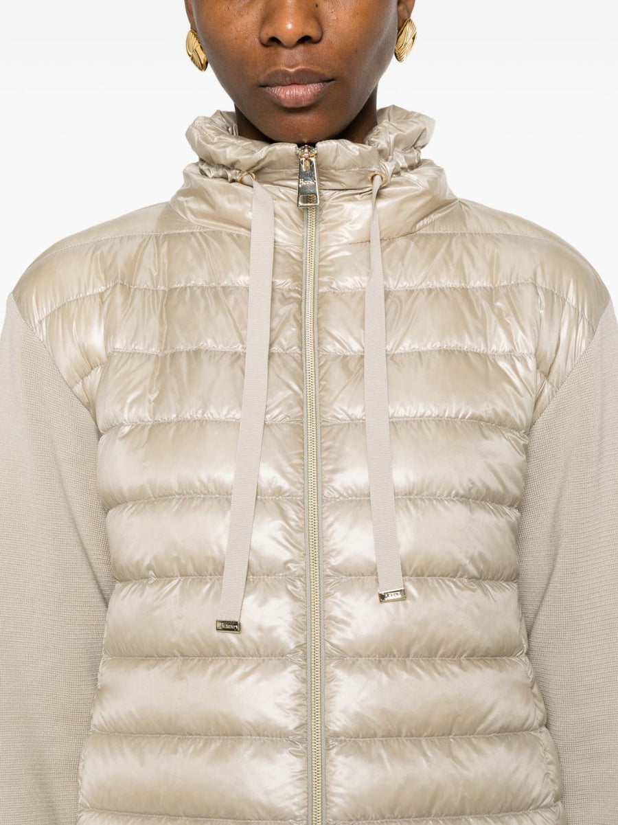 Herno Powder Down Jacket Cotton And Nylon Light Beige For Women