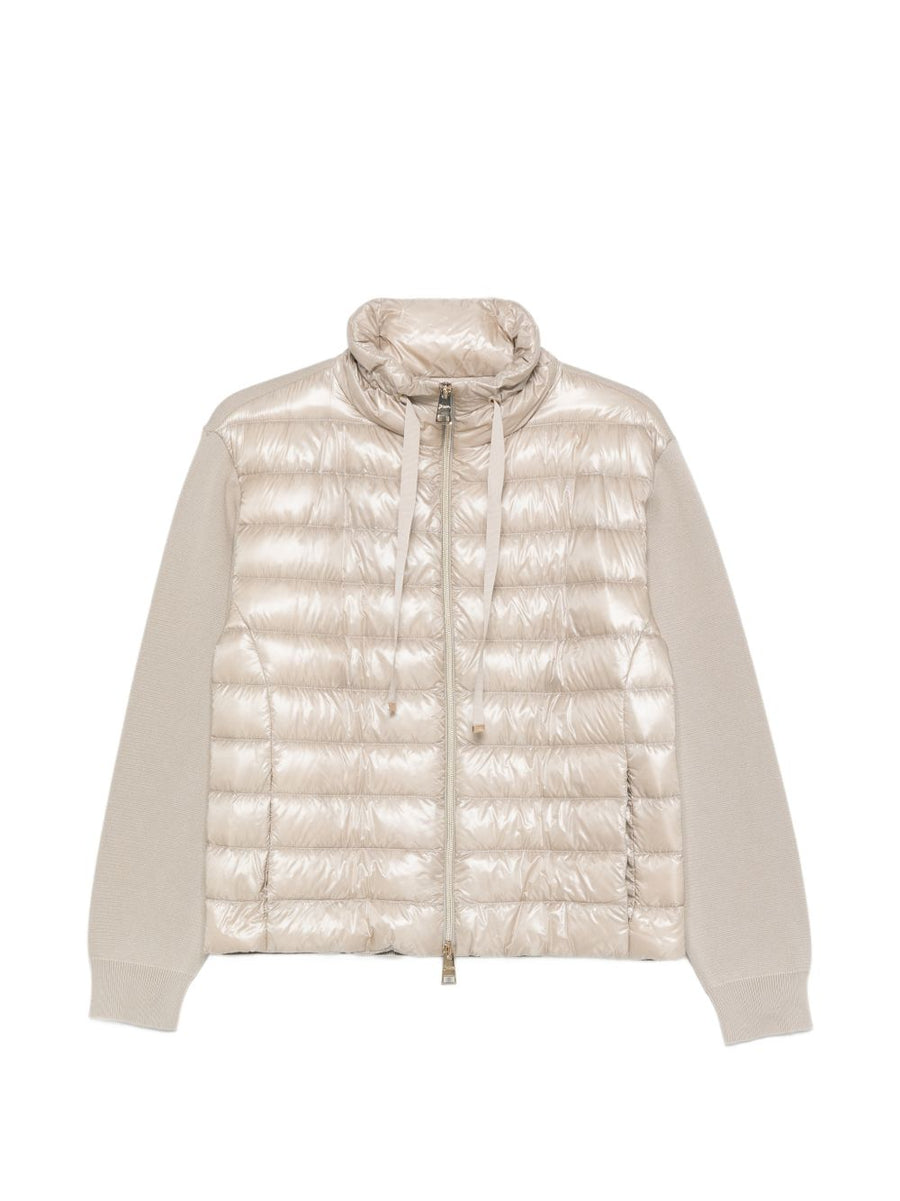 Herno Powder Down Jacket Cotton And Nylon Light Beige For Women