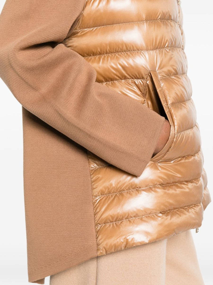 Herno Women Camel Down Jacket With Hood And Zip Closure Padded Luxury Outerwear Premium Coat