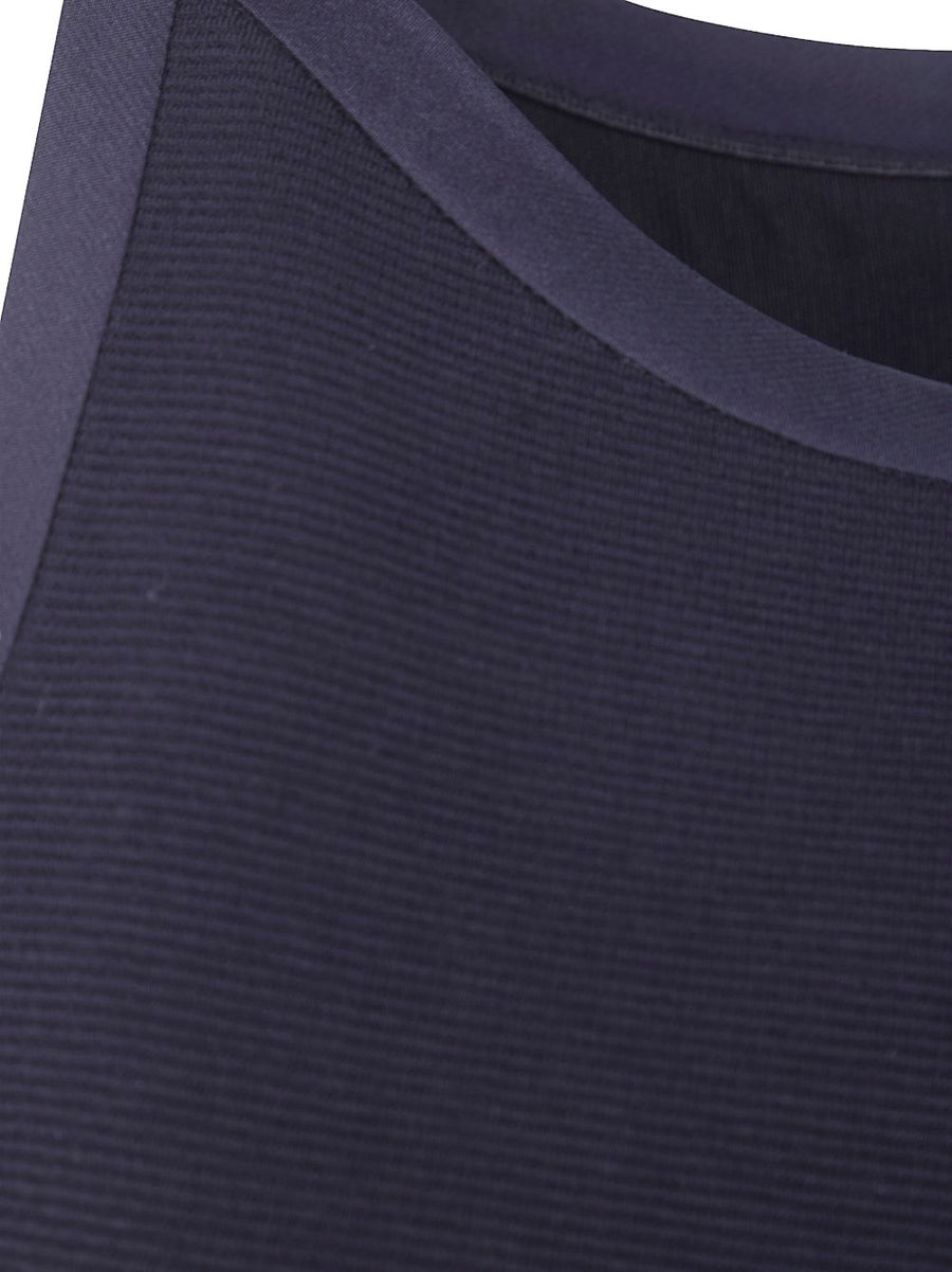 Emporio Armani Cotton Short Dress for Women Sleeveless with Ribbon Trim for Everyday Elegance
