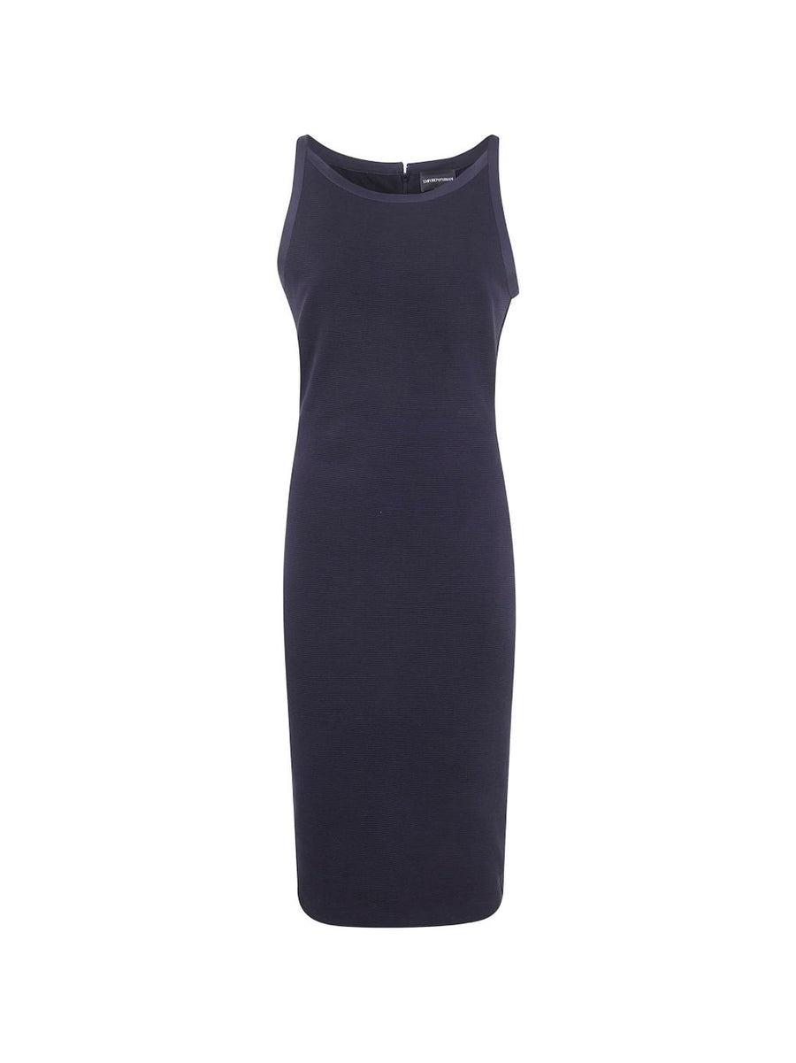 Emporio Armani Cotton Short Dress for Women Sleeveless with Ribbon Trim for Everyday Elegance