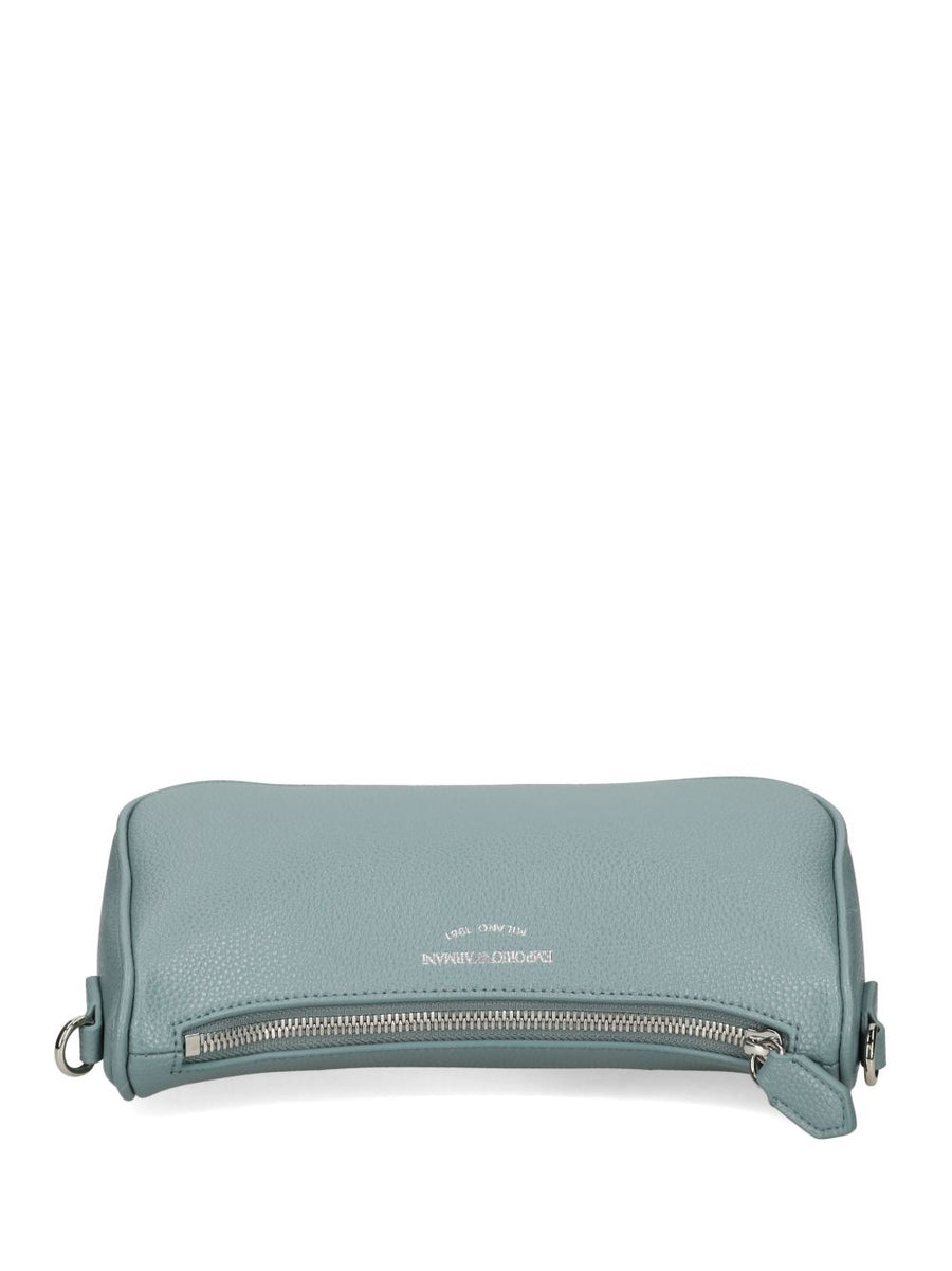 Emporio Armani Deer Print Bag For Women Dusty Blue Baguette Shoulder Handbag Luxurious Everyday Evening