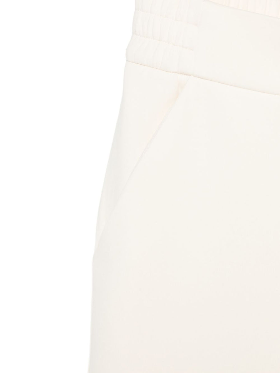 Emporio Armani Womens Cotton Trousers With Luxurious Elasticated Waistband And Side Pockets Ecru Off White