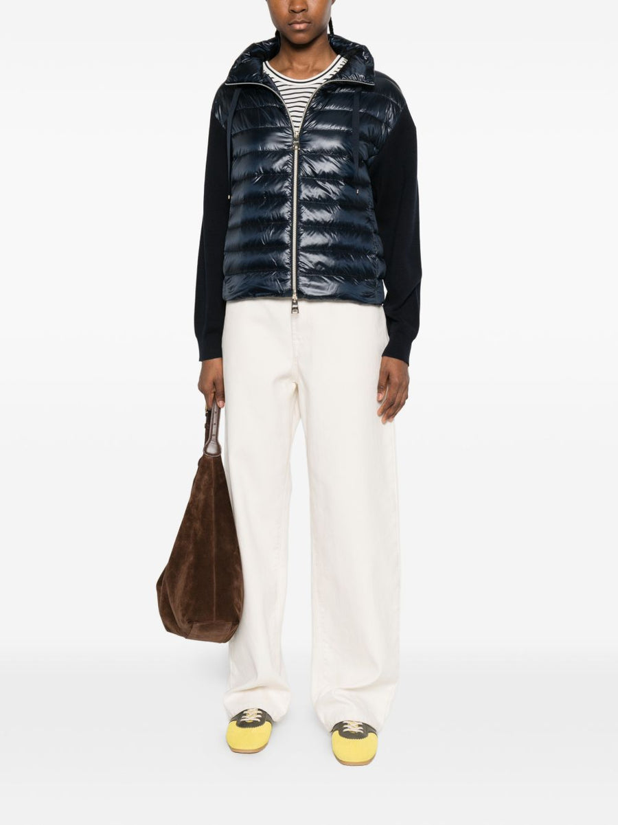 Herno Women Down Jacket Navy Quilted Lightweight Shell