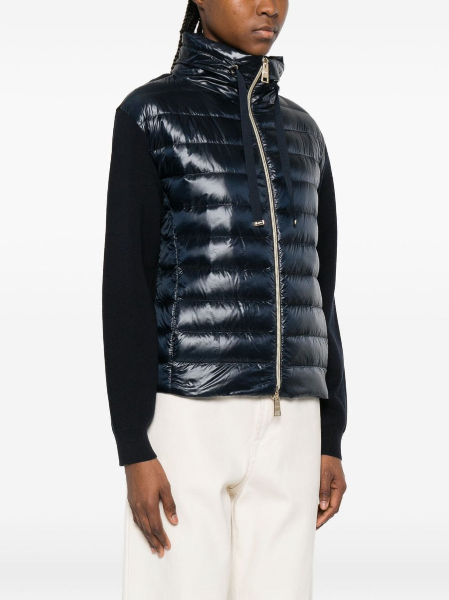 Herno Women Down Jacket Navy Quilted Lightweight Shell