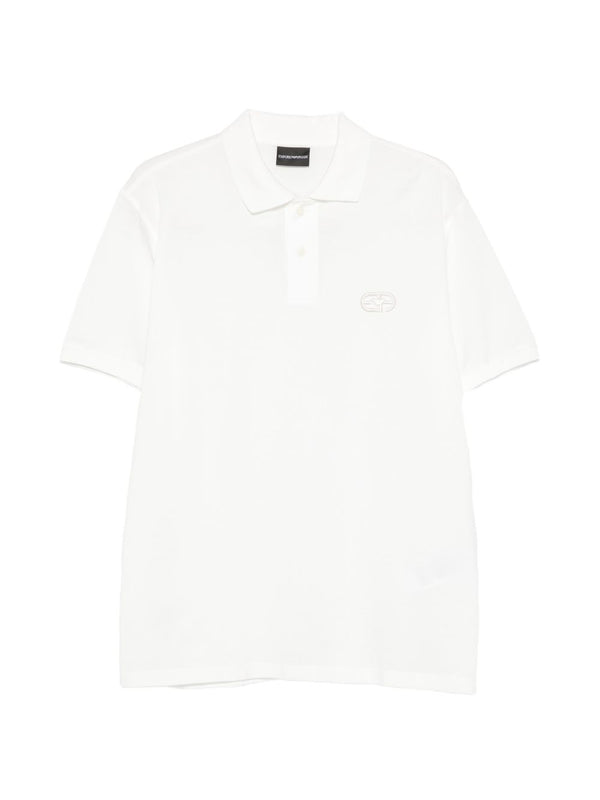 Emporio Armani Logo Cotton Polo Shirt for Men Premium White 100 Percent Cotton Comfort Everyday