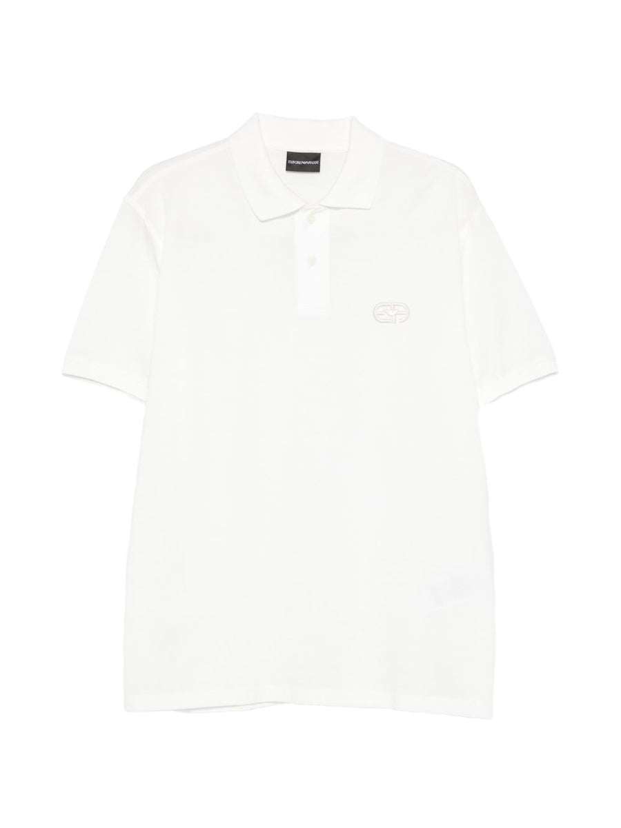 Emporio Armani Logo Cotton Polo Shirt for Men Premium White 100 Percent Cotton Comfort Everyday