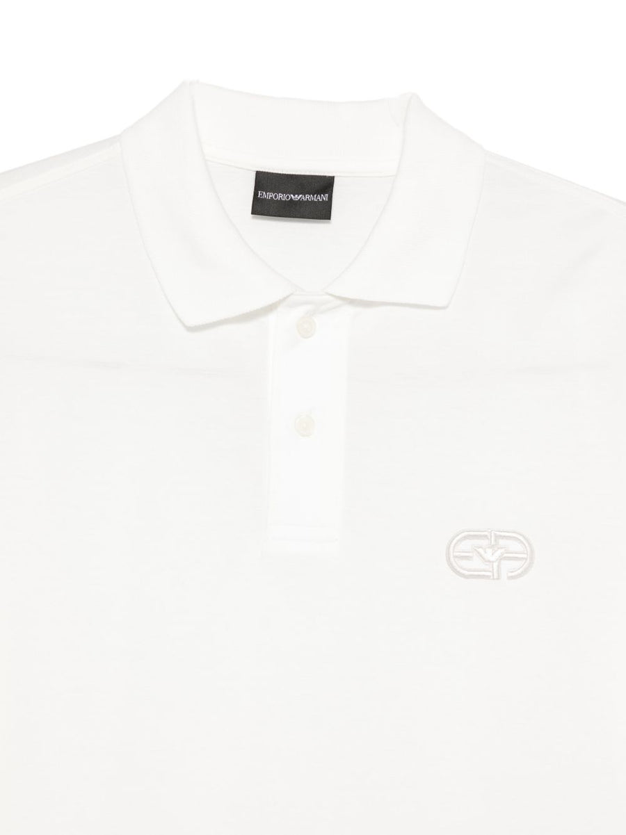 Emporio Armani Logo Cotton Polo Shirt for Men Premium White 100 Percent Cotton Comfort Everyday