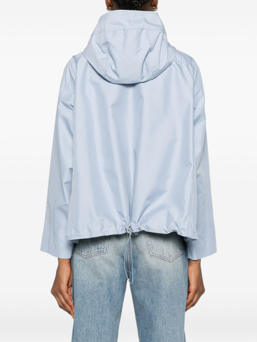 Fay Hooded Parka Coat For Modern Women Versatile Lightweight Light Blue With Hood Drawstring Hem And Pockets