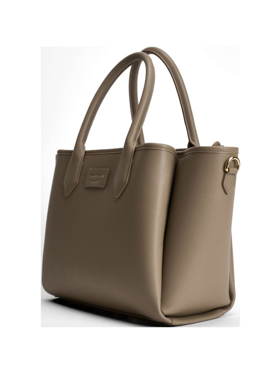 Emporio Armani Palmellato Shopper Bag for Women Luxe Grey Polyurethane Versatile Everyday Luxury