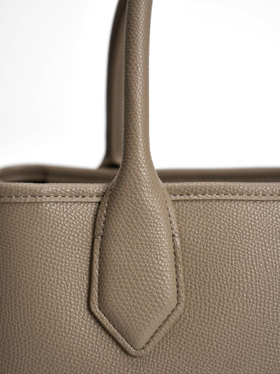 Emporio Armani Palmellato Shopper Bag for Women Luxe Grey Polyurethane Versatile Everyday Luxury