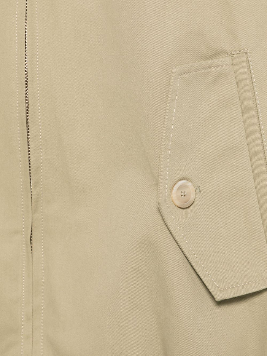 Semicouture Nives Cotton Bomber Jacket for Women in Khaki Green, 100 Percent Cotton, Zip Front