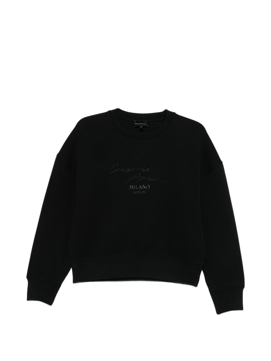 Emporio Armani Cotton Crewneck Sweatshirt For Women Luxurious Soft Cotton Blend With All Day Comfort