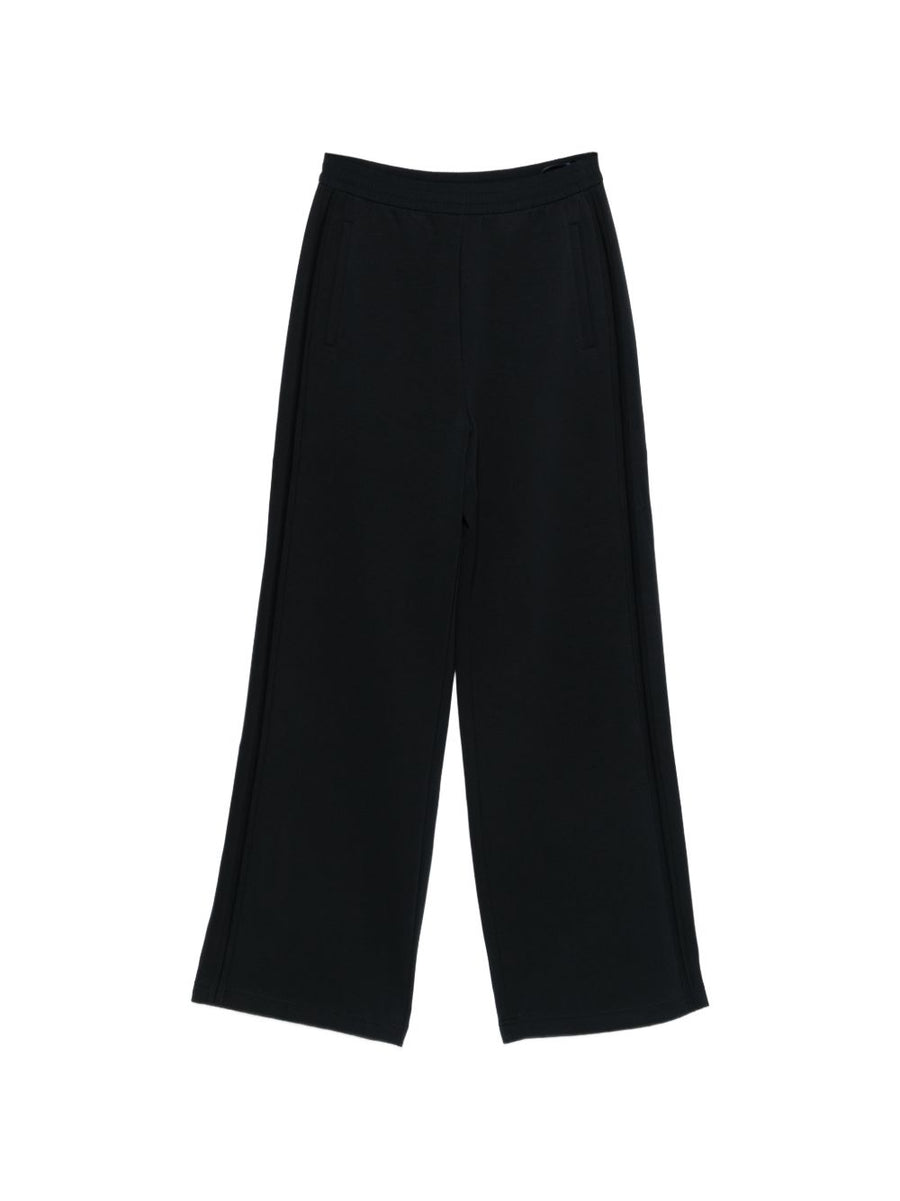 Emporio Armani Cotton Trousers Navy For Women With Stretch And Premium Refined Finish
