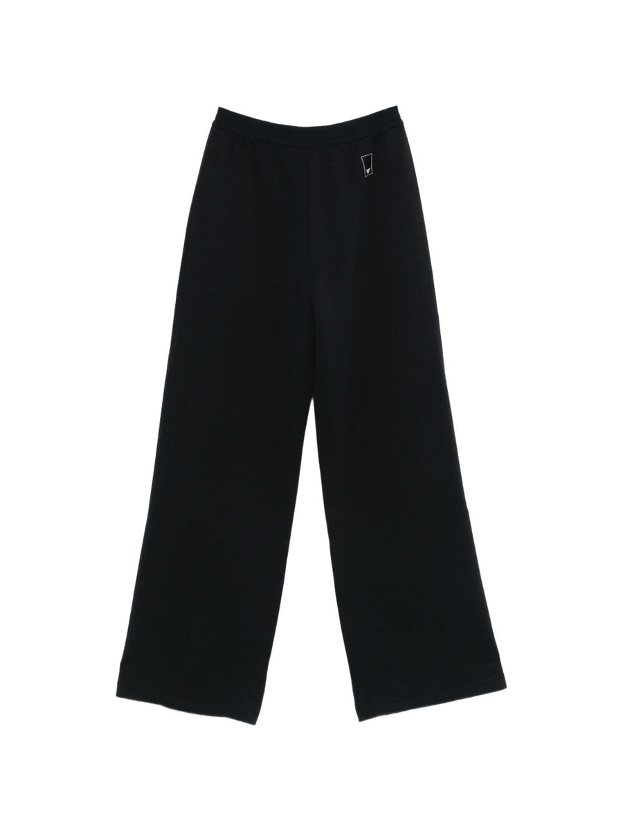 Emporio Armani Cotton Trousers Navy For Women With Stretch And Premium Refined Finish
