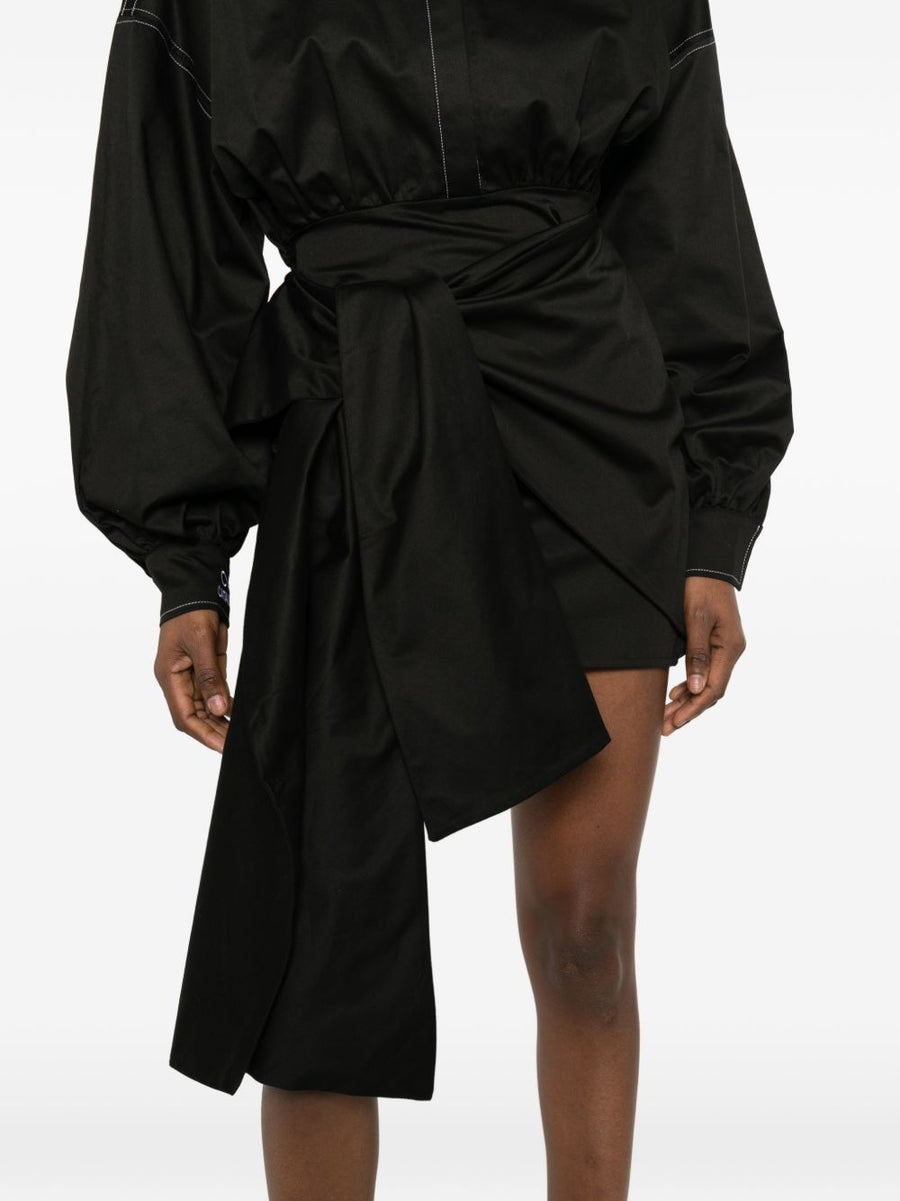 Catalina Short Shirt Dress Black With Tie Belt For Women Polished Effortless Silhouette