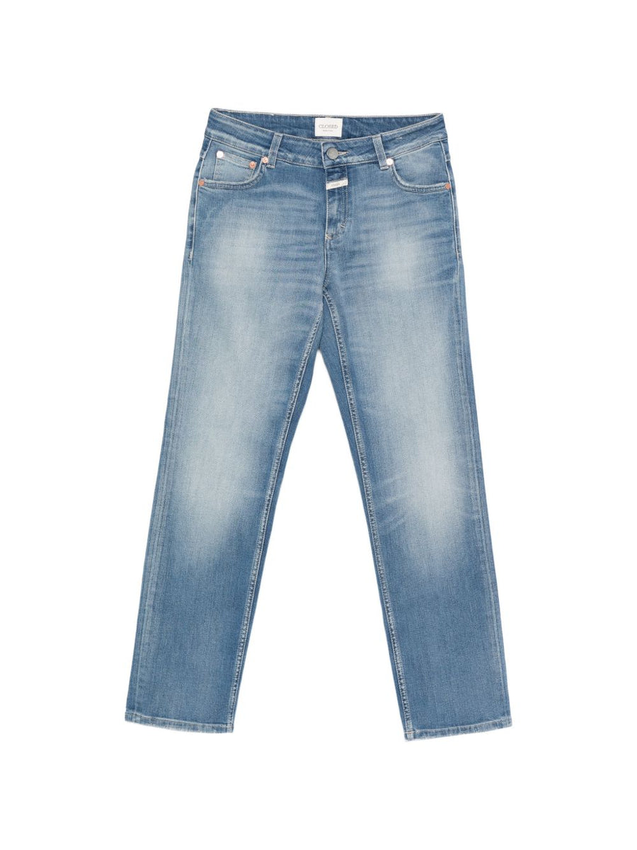 Closed Women Navy Slim Denim Jeans With Stretch For Everyday Wear Five Pocket Belt Loops
