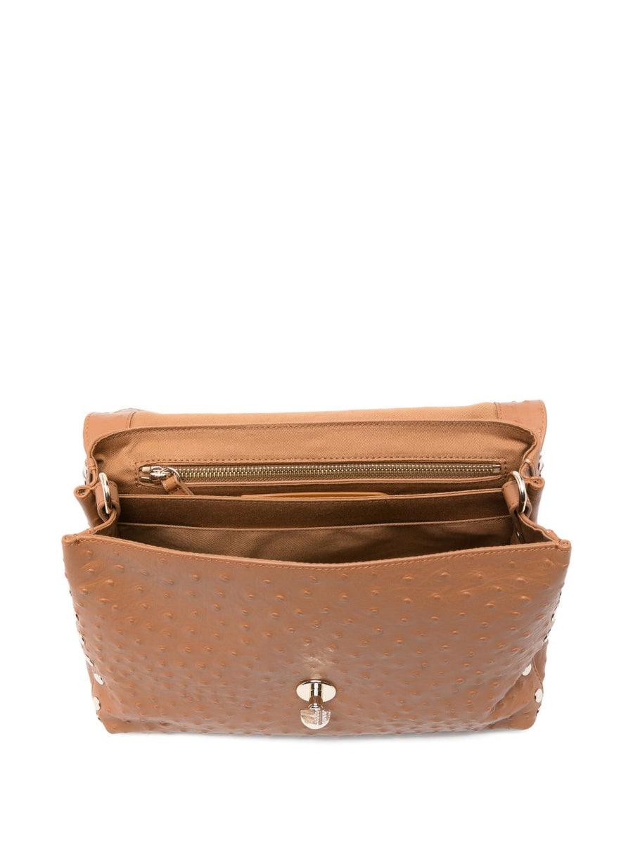 Zanellato Postina Small Bag For Women Timeless Brown Textured Calf Leather Compact Everyday Luxury