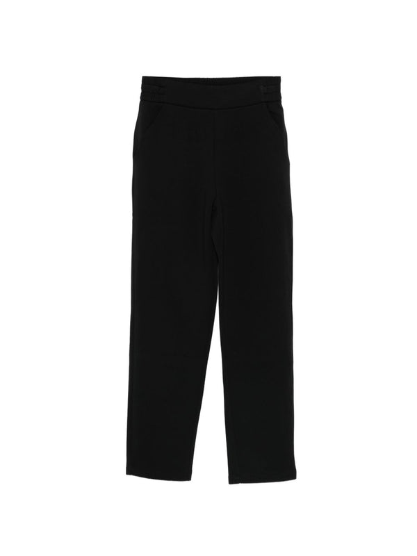 Emporio Armani Women Cotton Trousers Premium Elastic Waistband With Stretch Comfort Black