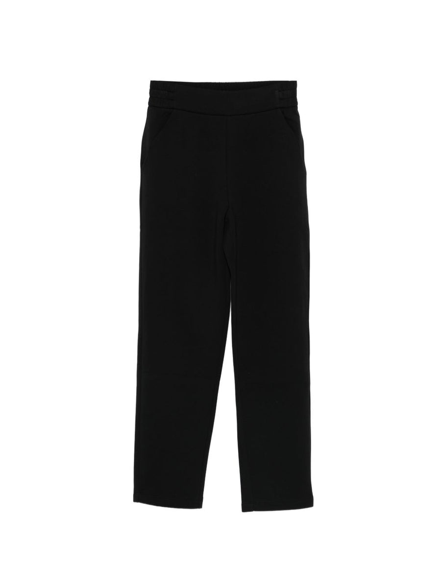 Emporio Armani Women Cotton Trousers Premium Elastic Waistband With Stretch Comfort Black