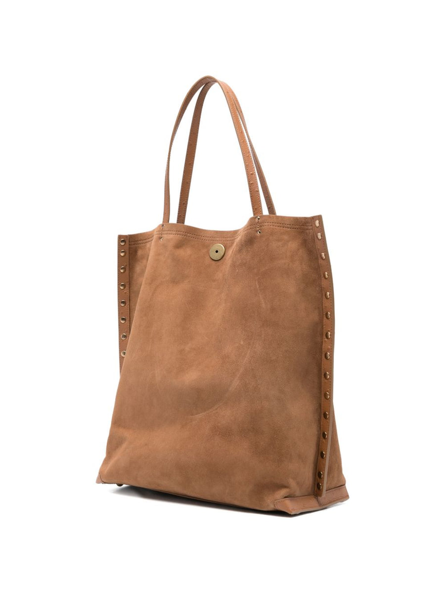 Zanellato A'Spasso Medium Bag Calf Leather Top Handle Studded Trim Women City Bag For Everyday Elegance