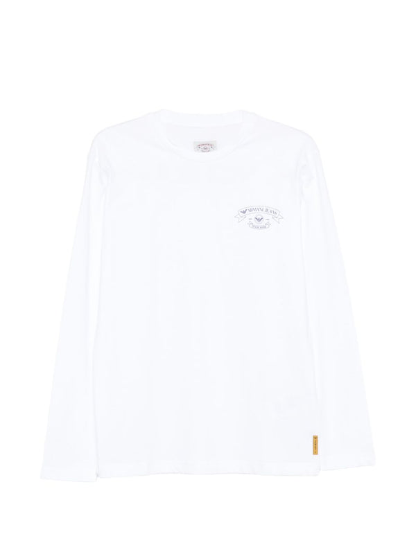 Emporio Armani Logo Cotton T Shirt For Men Premium 100% Cotton Long Sleeve Crew Neck Luxury Essential