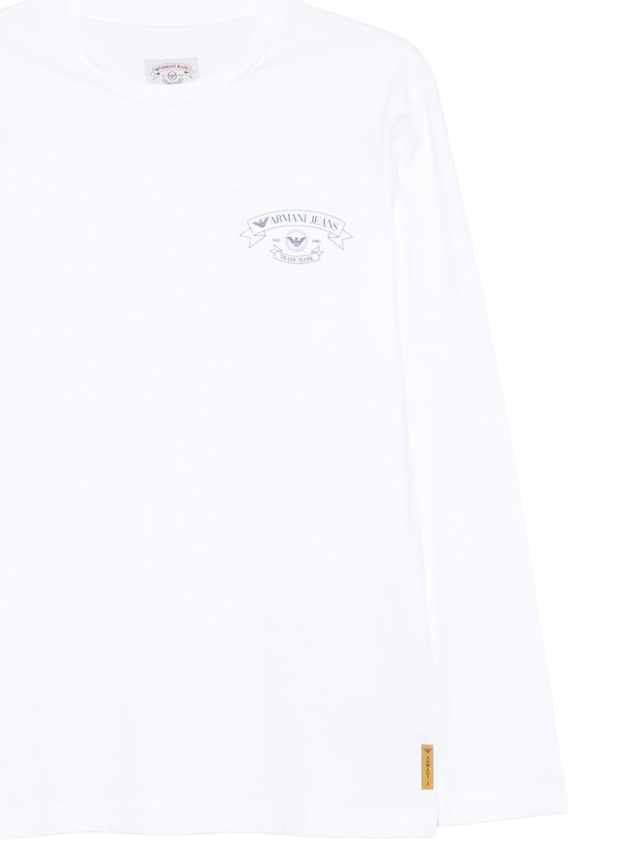 Emporio Armani Logo Cotton T Shirt For Men Premium 100% Cotton Long Sleeve Crew Neck Luxury Essential
