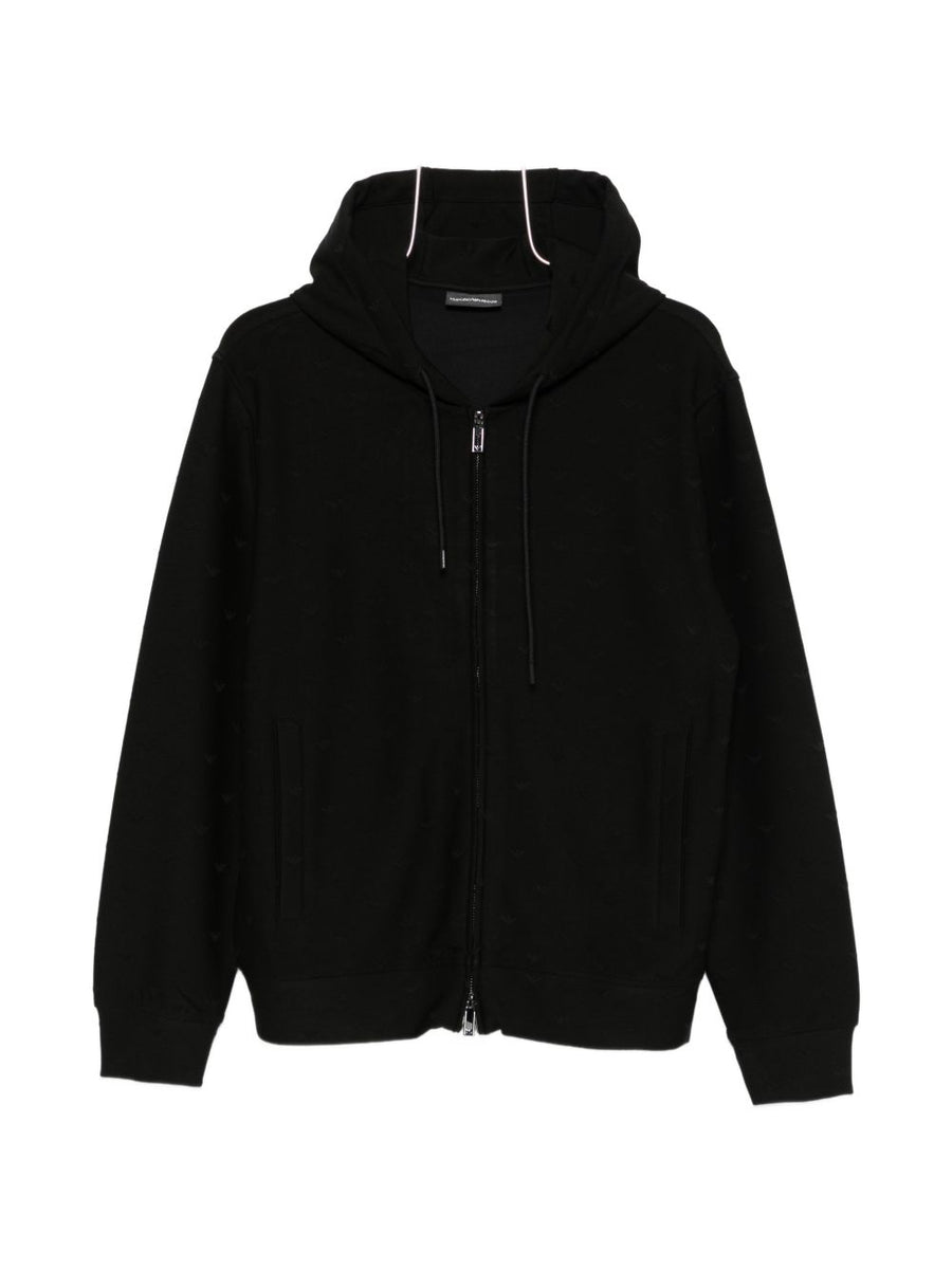 Emporio Armani Cotton Blend Zip Hoodie For Men Breathable Luxury Everyday Comfort