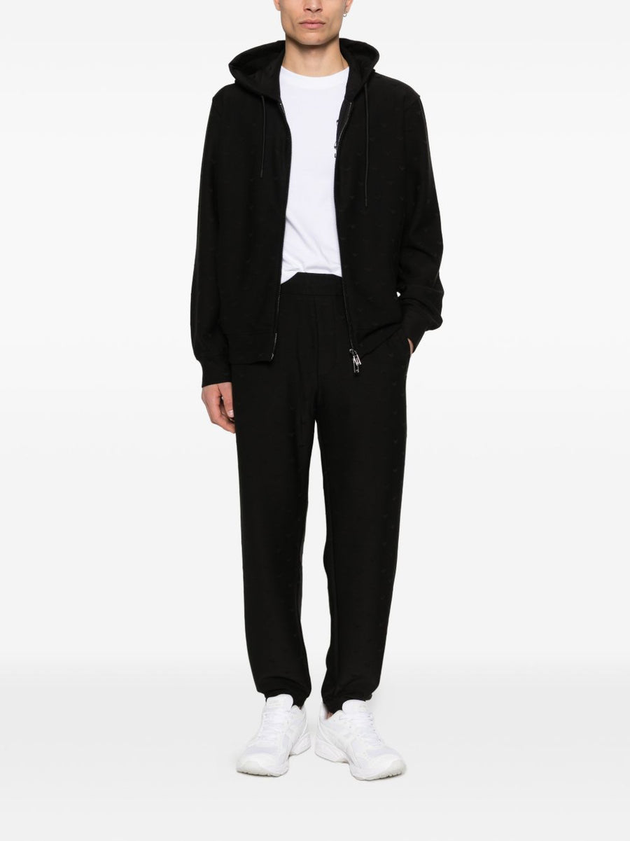 Emporio Armani Cotton Blend Zip Hoodie For Men Breathable Luxury Everyday Comfort