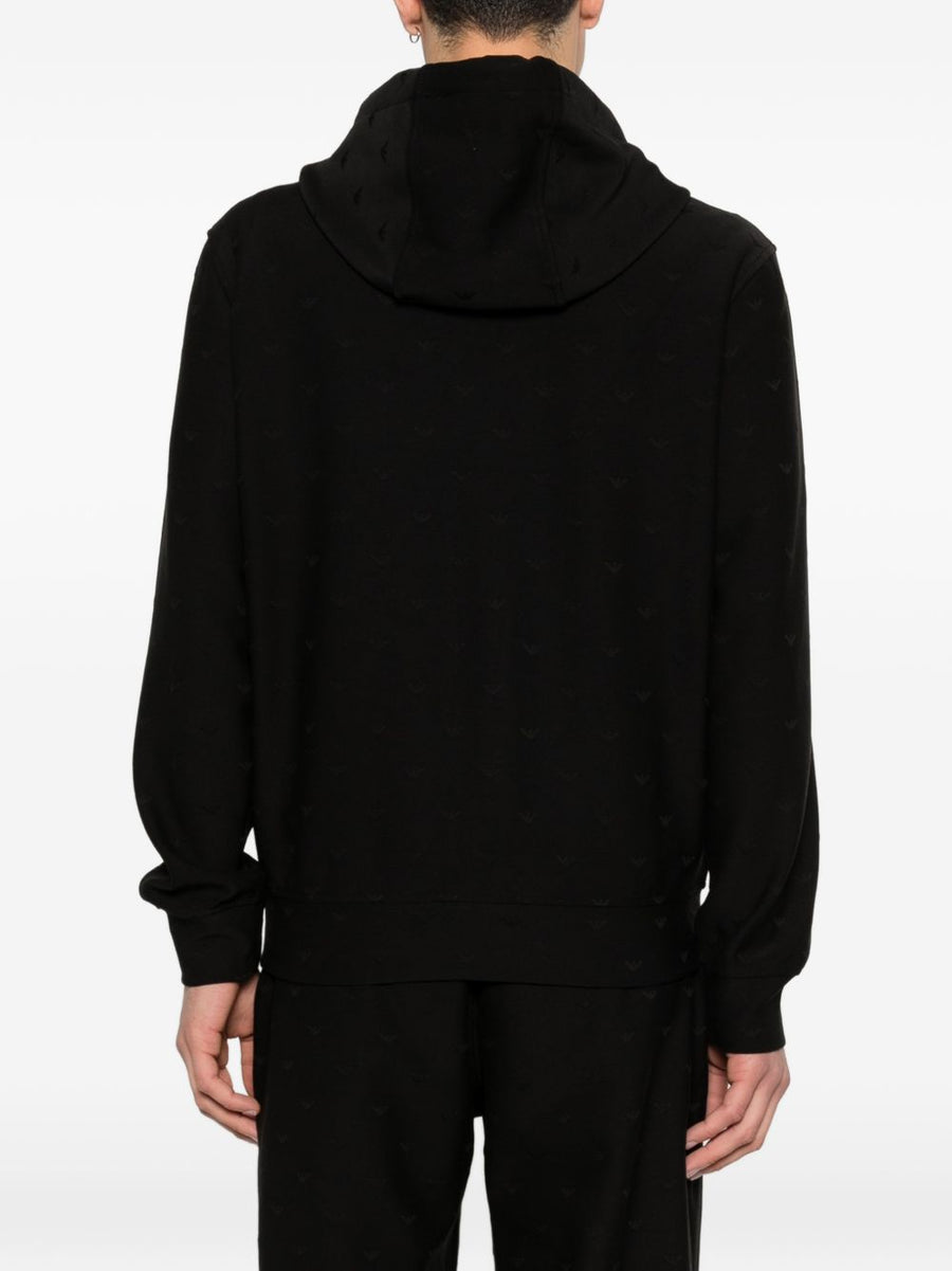 Emporio Armani Cotton Blend Zip Hoodie For Men Breathable Luxury Everyday Comfort