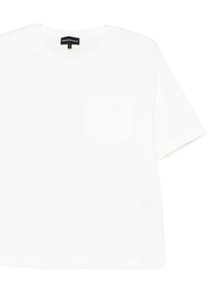 Emporio Armani Logo Cotton T Shirt For Women With Boxy Fit And Signature Logo Premium Everyday Luxury