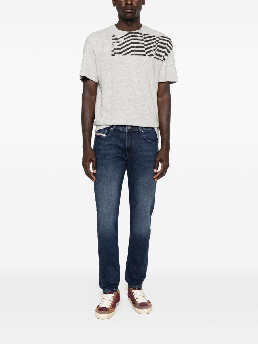 Golden Goose Printed Cotton T Shirt For Men With Grey Graphic Print Luxurious Casual Topwear