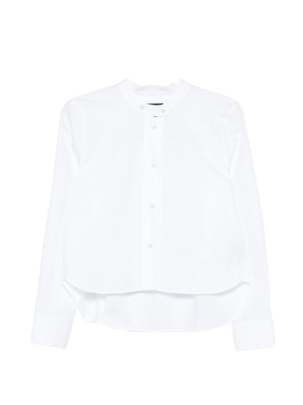 Emporio Armani Women's 100 Percent Cotton Shirt With Band Collar For Work And Weekend Essentials