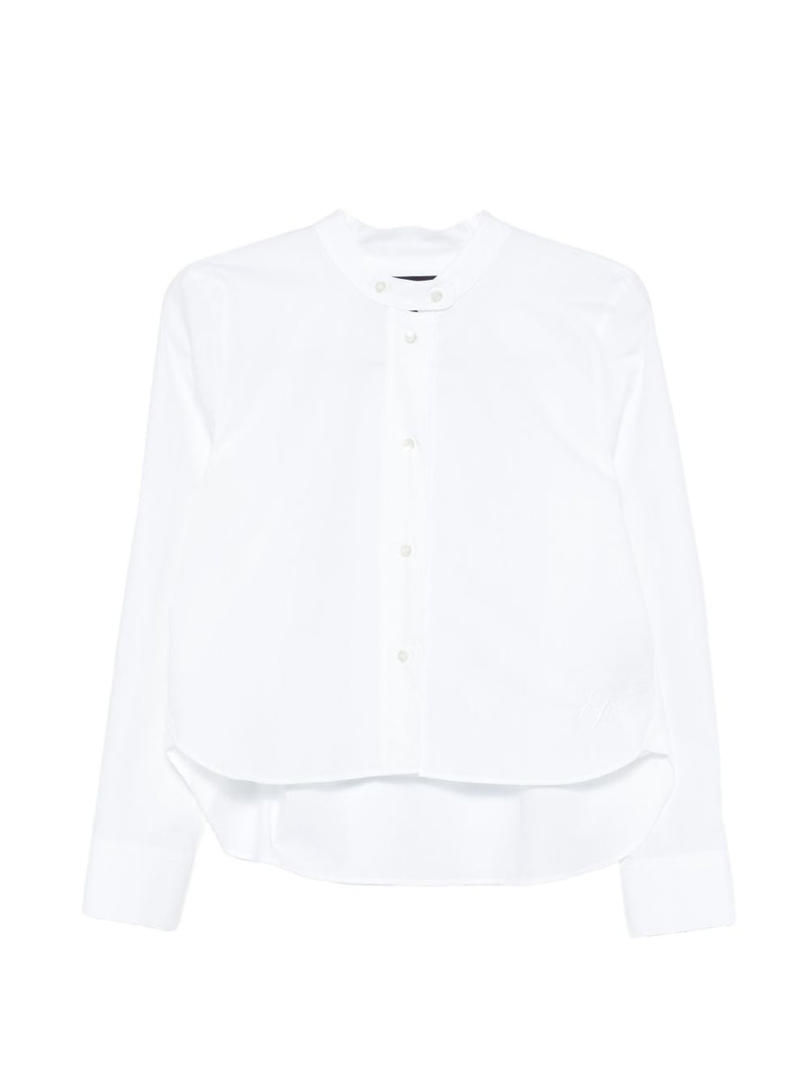 Emporio Armani Women's 100 Percent Cotton Shirt With Band Collar For Work And Weekend Essentials