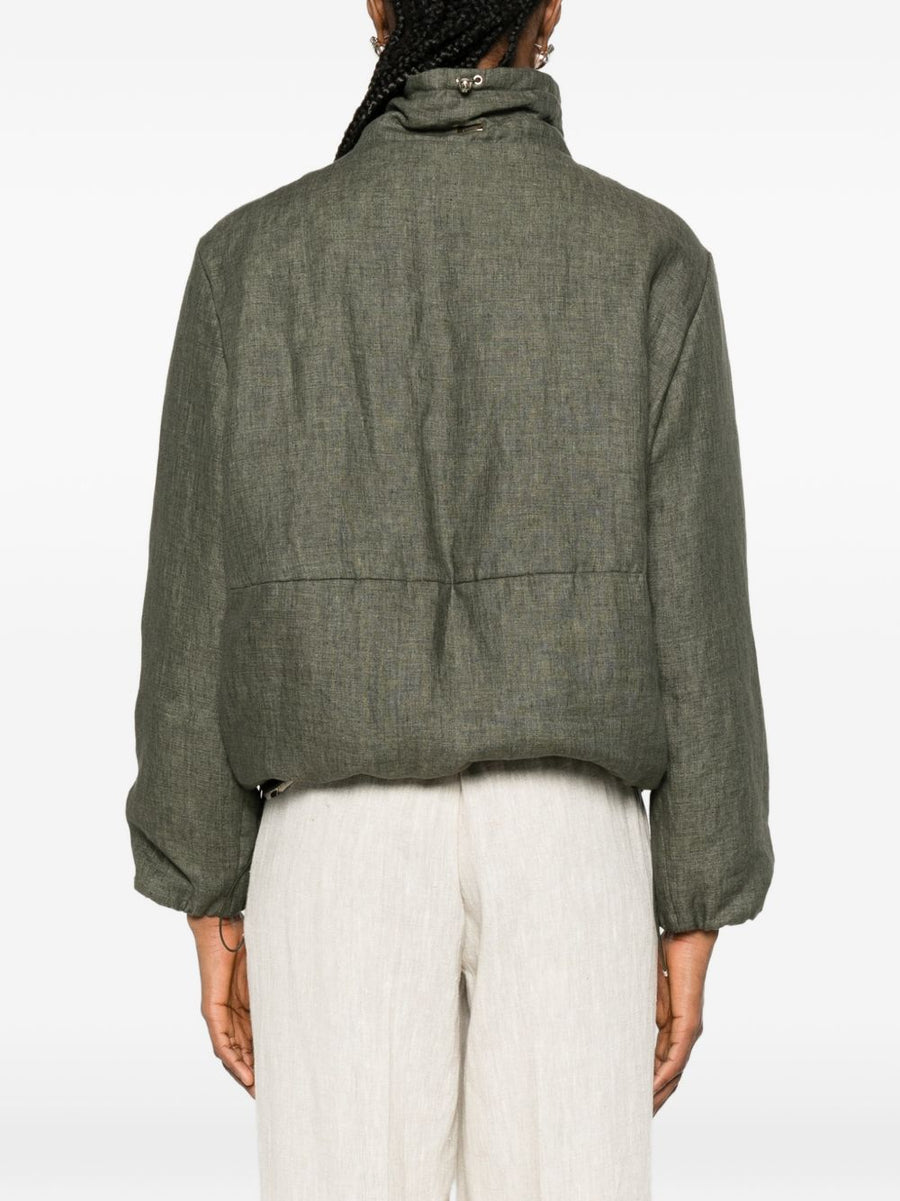 Herno Nylon Blouson Jacket Premium Lightweight For Women Green Spring Summer 2026 Collection