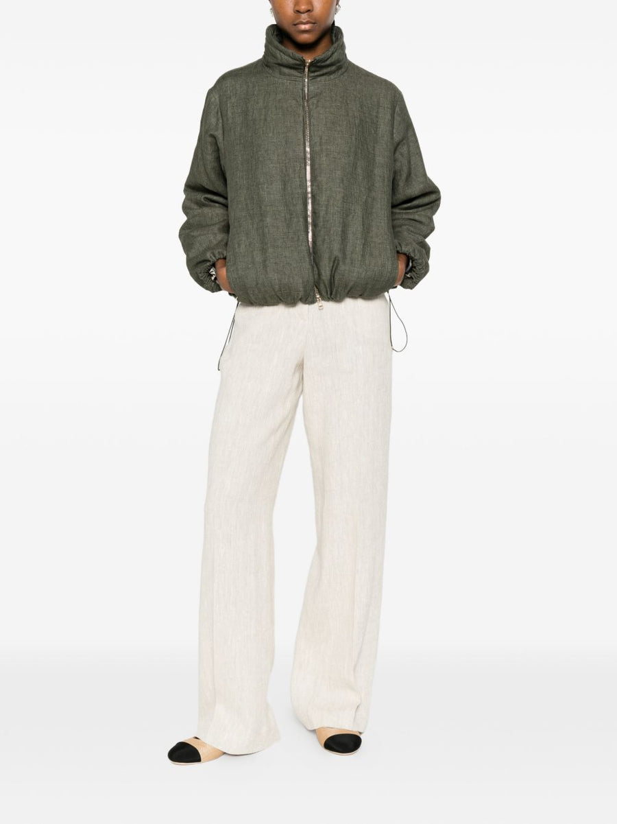Herno Nylon Blouson Jacket Premium Lightweight For Women Green Spring Summer 2026 Collection