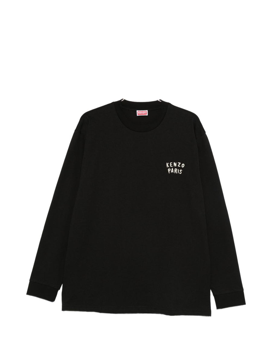 Kenzo Boke Heart Cotton T Shirt With Embroidered Logo For Men Long Sleeve Premium Everyday Luxury