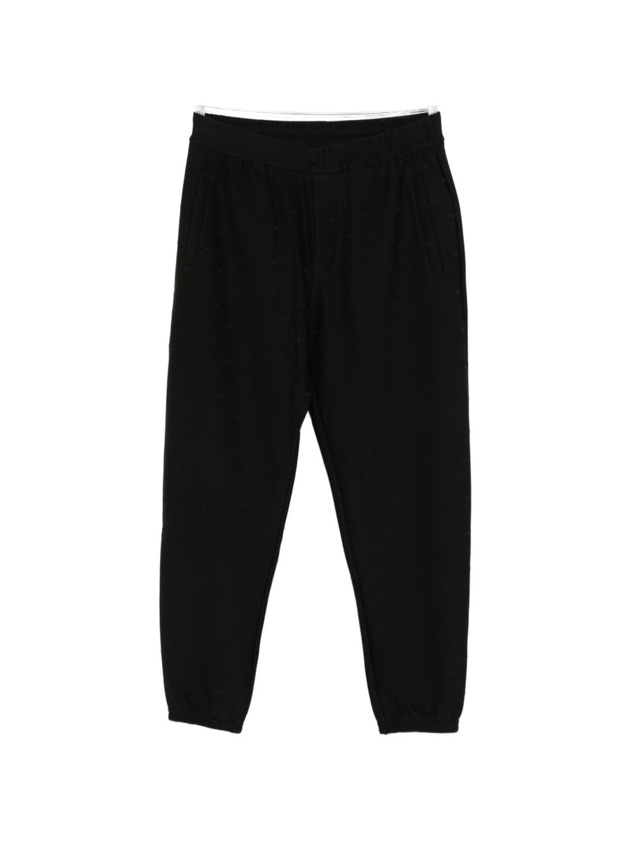 Emporio Armani Cotton Blend Sweatpants For Men With Elastic Waistband Black Pattern Everyday Luxury