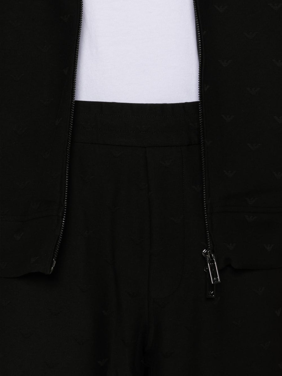Emporio Armani Cotton Blend Sweatpants For Men With Elastic Waistband Black Pattern Everyday Luxury