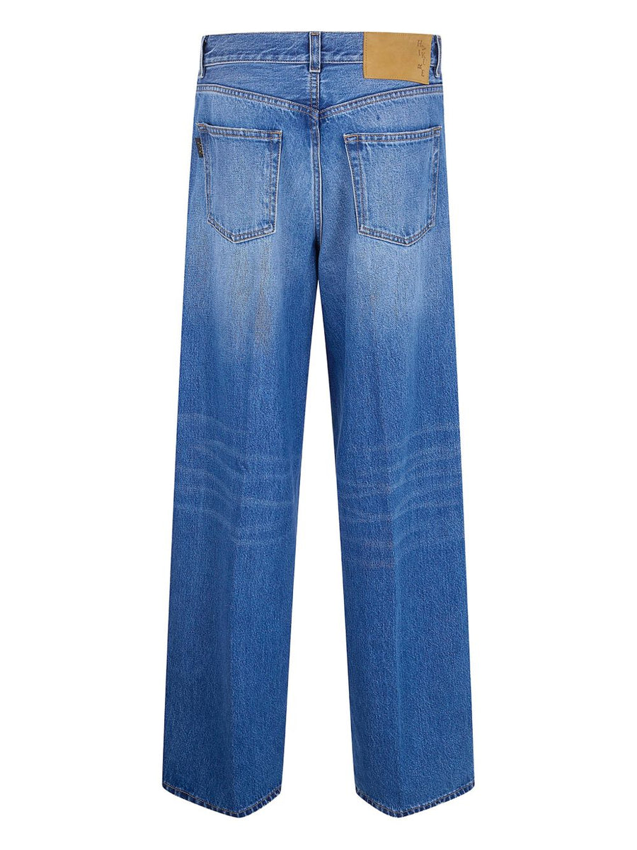 Haikure Wide Leg Denim Jeans For Women Navy 100 Percent Cotton Comfortable Modern Silhouette